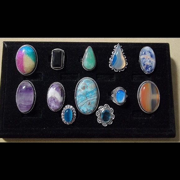 Handmade 925 Sterling Silver Heart Shape Turquoise Gemstone  Ring Size 10 - Picture 8 of 11